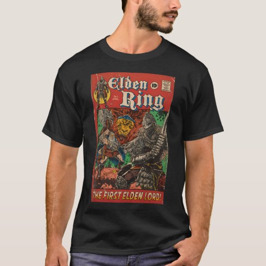 The First Elden Lord - Elden Ring Comic Book Cover T-Shirt (Vorderseite)
