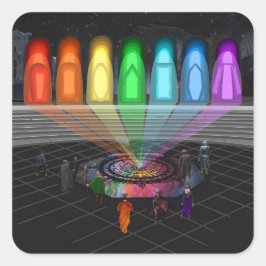 The First Step Quadratischer Aufkleber