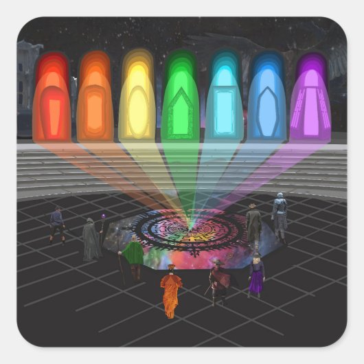 The First Step Quadratischer Aufkleber (Vorderseite)