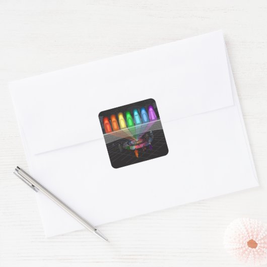 The First Step Quadratischer Aufkleber (Umschlag)