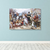 The First Thanksgiving by Jean Ferris c. 1912 Leinwanddruck (Insitu (Holzboden))