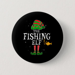 The Fishing Elf Group Matching Family Weihnachten Button