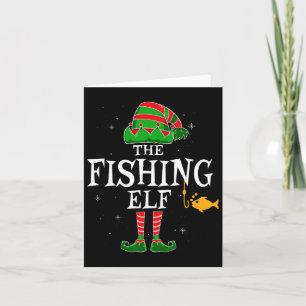 The Fishing Elf Group Matching Family Weihnachten Karte