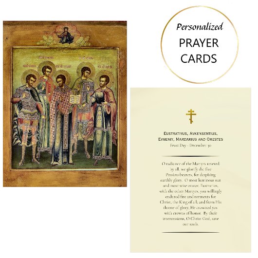 The Five Companions Holy Martyrs Prayer Card Platzkarte