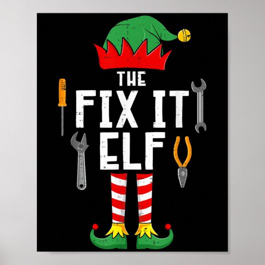 The Fix It Elf Christmas Family Matching Xmas Grou Poster (Vorne)