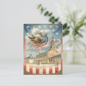 The Flag Independence Hall Liberty Postkarte (Stehend Vorderseite)