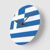 The Flag of Greece Runde Wanduhr (Winkel)