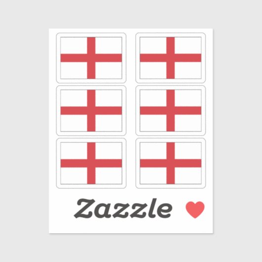 The flagge England Collection Pack von 6 Aufkleber (Blatt)