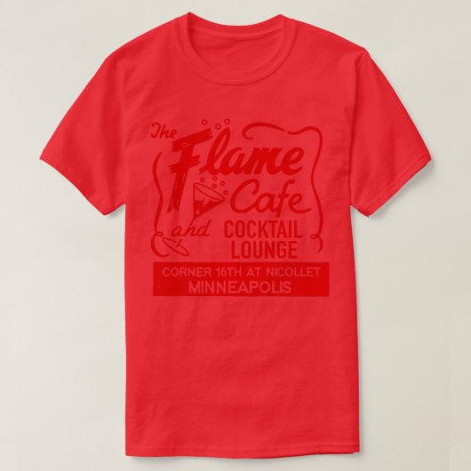 The Flame Café and Cocktail Lounge Retro Defunktio T-Shirt (Design vorne)