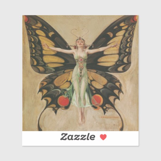 The Flapper - Butterfly Girl Aufkleber (Blatt)