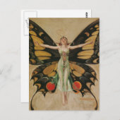 The Flapper - Butterfly Girl  Postkarte (Vorne/Hinten)