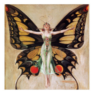 The Flapper Girls Metamorphosis Butterfly 1922 Acryl Wandkunst