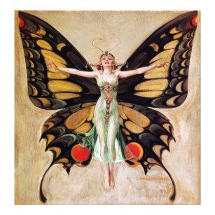 The Flapper Girls Metamorphosis Butterfly 1922 Fotodruck