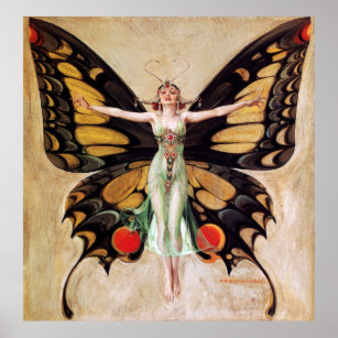 The Flapper Girls Metamorphosis Butterfly 1922 Poster