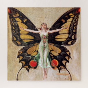 The Flapper Girls Metamorphosis Butterfly 1922 Puzzle