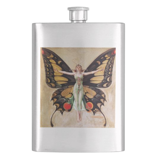 The Flapper Girl's Metamorphosis to Butterfly 1922 Flachmann (Vorderseite)