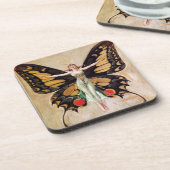 The Flapper Girl's Metamorphosis to Butterfly 1922 Getränkeuntersetzer (Linke Seite)