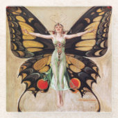 The Flapper Girl's Metamorphosis to Butterfly 1922 Glasuntersetzer (Vorderseite)