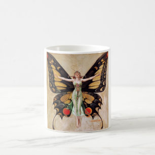 The Flapper Girl's Metamorphosis to Butterfly 1922 Kaffeetasse