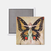 The Flapper Girl's Metamorphosis to Butterfly 1922 Magnet (Vorderseite/Rückseite)