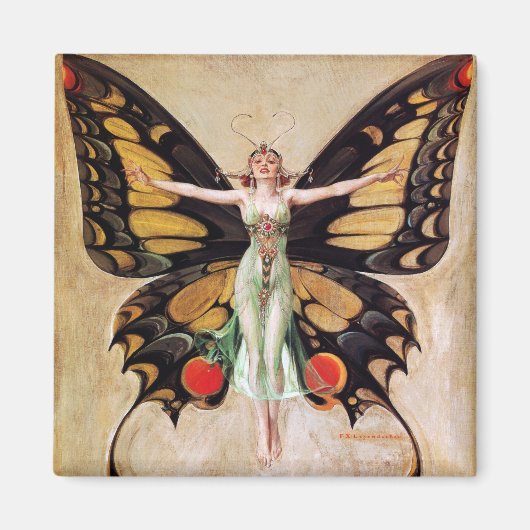 The Flapper Girl's Metamorphosis to Butterfly 1922 Magnet (Vorne)