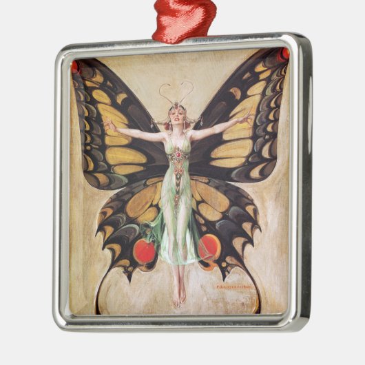 The Flapper Girl's Metamorphosis to Butterfly 1922 Ornament Aus Metall (Links)