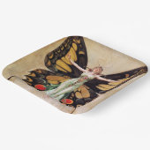 The Flapper Girl's Metamorphosis to Butterfly 1922 Pappteller (Gewinkelt)