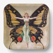 The Flapper Girl's Metamorphosis to Butterfly 1922 Pappteller (Vorderseite)