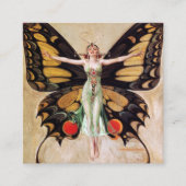 The Flapper Girl's Metamorphosis to Butterfly 1922 Quadratische Visitenkarte (Vorderseite)