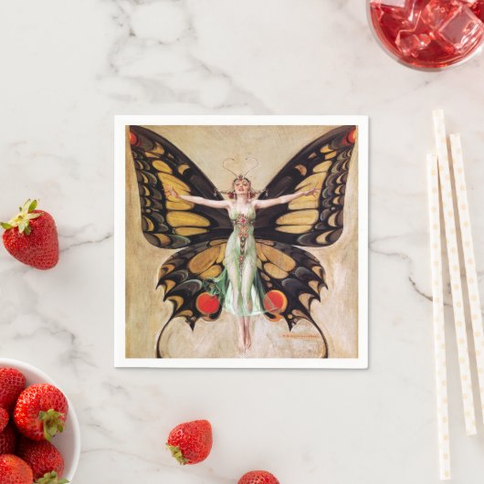 The Flapper Girl's Metamorphosis to Butterfly 1922 Serviette (Beispiel)