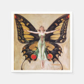 The Flapper Girl's Metamorphosis to Butterfly 1922 Serviette (Vorderseite)