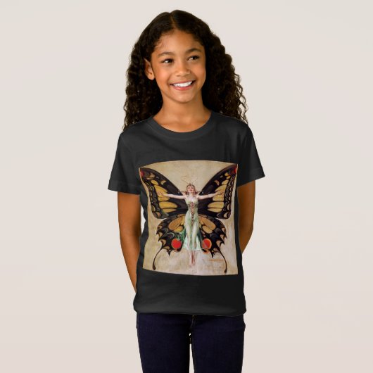 The Flapper Girl's Metamorphosis to Butterfly 1922 T-Shirt (Vorne ganz)