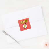 The Flash Name & Blitz-Logo Quadratischer Aufkleber (Umschlag)