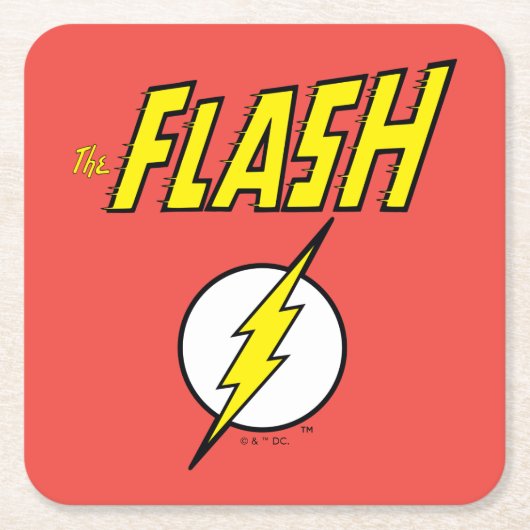 The Flash Name & Blitz-Logo Rechteckiger Pappuntersetzer (Vorderseite)