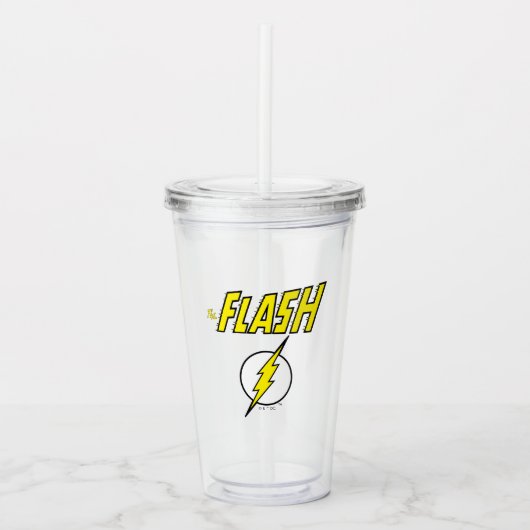 The Flash Name & Lightning Bolt Logo Acryltrinkbecher (Vorderseite)