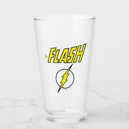 The Flash Name & Lightning Bolt Logo Glas (Vorderseite)