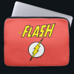 The Flash Name & Lightning Bolt Logo Laptopschutzhülle<br><div class="desc">Check out this iconic logo for The Flash, featuring his name in telescopic speed style over the bright yellow lightning bolt in circle icon!</div>