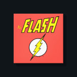 The Flash Name & Lightning Bolt Logo Leinwanddruck<br><div class="desc">Check out this iconic logo for The Flash,  featuring his name in telescopic speed style over the bright yellow lightning bolt in circle icon!</div>