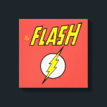 The Flash Name & Lightning Bolt Logo Leinwanddruck<br><div class="desc">Check out this iconic logo for The Flash,  featuring his name in telescopic speed style over the bright yellow lightning bolt in circle icon!</div>