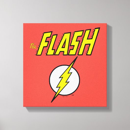 The Flash Name & Lightning Bolt Logo Leinwanddruck (Vorderseite)