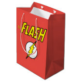 The Flash Name & Lightning Bolt Logo Mittlere Geschenktüte (Rückseite Schrägansicht)