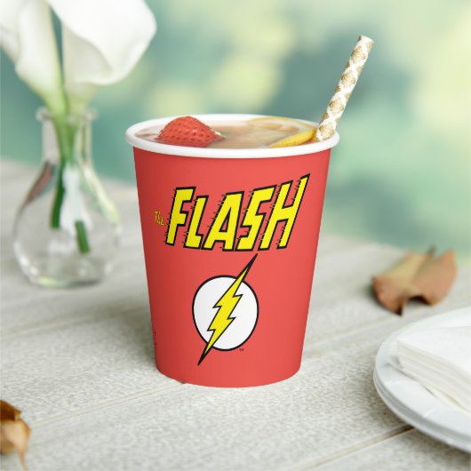 The Flash Name & Lightning Bolt Logo Pappbecher (In Situ)