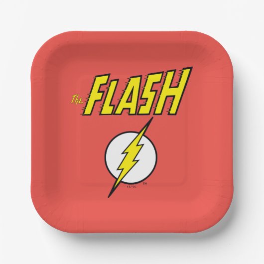 The Flash Name & Lightning Bolt Logo Pappteller (Vorderseite)