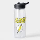 The Flash Name & Lightning Bolt Logo Trinkflasche<br><div class="desc">Check out this iconic logo for The Flash,  featuring his name in telescopic speed style over the bright yellow lightning bolt in circle icon!</div>