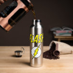 The Flash Name & Lightning Bolt Logo Trinkflasche<br><div class="desc">Check out this iconic logo for The Flash,  featuring his name in telescopic speed style over the bright yellow lightning bolt in circle icon!</div>
