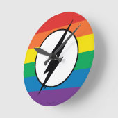 The Flash Rainbow Logo Runde Wanduhr (Winkel)