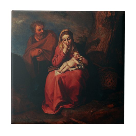 The Flight into Egypt by Abraham Bloemaert Fliese (Vorderseite)