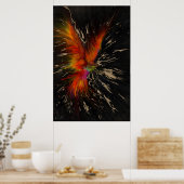 The Flight of the Phoenix – Fiery Abstract Rebirth Poster (Küche)