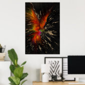 The Flight of the Phoenix – Fiery Abstract Rebirth Poster (Heimbüro)