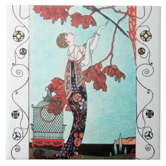 THE FLIGHTY BIRD ,BEAUTY FASHION/ Geometric Swirls Fliese (Vorderseite)